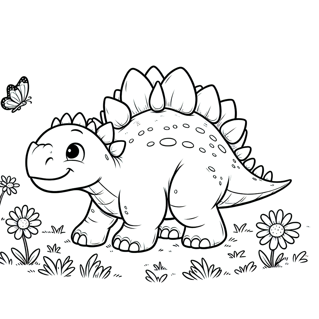 Stegosaurus with flowers